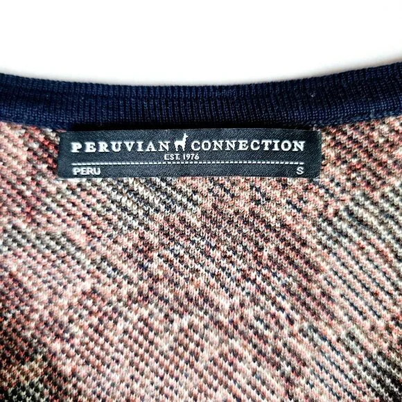 Peruvian Connection Floral Stretch Pima Cotton Bodycon Sweater Dress, Peru, Sz S - Picture 10 of 11